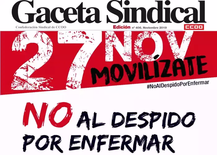 Gaceta Sindical contra la sentencia del Tribunal Constitucional que avala el despido objetivo por bajas médicas intermitentes